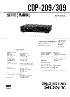 Sony CDP-209 - Service Manual 